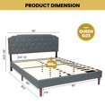 thumbnail image 4 of Costway Queen Upholstered Bed Frame Adjustable Diamond Button Headboard Easy Assembly, 4 of 9