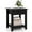 Black, variant on Costway 2 PCS Nightstand with Drawer 3-Tier Modern Bedside Table with Open Shelf Storage Black