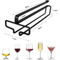 thumbnail image 2 of Wine Glass Rack Elegant Design, Under Cabinet Installation Stemware Storage Space Saving Durable Metal Frame No Drilling Required For Restaurant Bar Kitchen (3 Pieces), 2 of 5