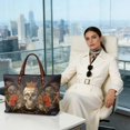 thumbnail image 3 of ZUXONGSY Rose Skull Crown Print Top Handle Tote Bag for Women Portable Top Handle Bag Fashion Satchel Handbags with Zipper for Excursions Shopping, 3 of 6