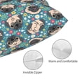 thumbnail image 3 of Fotbe PUG HEAD And Flower Funda de Almohada Decorativa Estilo Occidental, Lujo en Algodón, Fundas para Almohadas King, Cojín Estampado para Decoración del Hogar-14"x20", 3 of 6