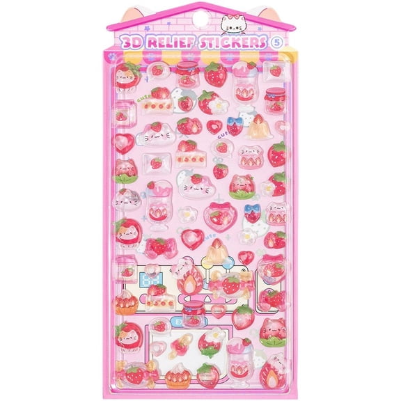 Jiibva Cute 3D Puffy Stickers Cartoon Tiny DIY Stickers Decals for Scrapbooks Laptops Water Bottles Journals Planner Phone Case Decoration