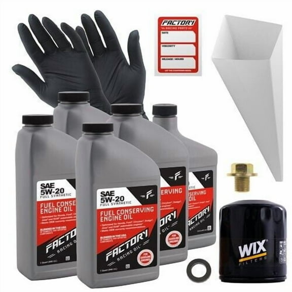 Factory Racing Parts Oil Change Kit Compatible with Ford C-Max 2013-2018, Fusion 2013-2020 5W-20 Full Synthetic Oil - 4.5 Quarts