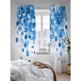 thumbnail image 3 of Sheer Curtains 108 Inches Long 2 Panels Set for Living Room, Blue Gradient Semi Sheer Curtains for Windows, Abstract Polka Dots Vintage Modern Art Voile Window Treatments Rod Pocket Curtain, 3 of 7