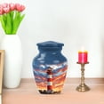 thumbnail image 7 of JAGASY Lighthouse Urn for Parents - Blue Small Urn for Ashes Adult Male - Yellow Orange Sunset Clouds Decorative Mini Urns for Mother - Miniature Cremation Urns for Human Ashes Keepsake - (3 Inch), 7 of 7