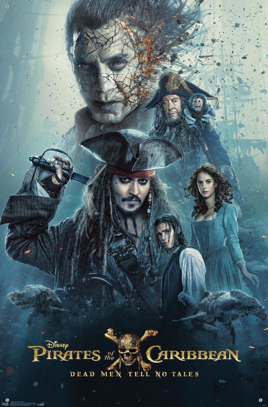 Disney Pirates of the Caribbean: Dead Men Tell No Tales - One Sheet Wall Poster with Push Pins, 22.375" x 34" - image 5 of 6