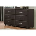 thumbnail image 3 of 6 Drawer Dresser In Wood And PVC, Brown- Saltoro Sherpi, 3 of 3