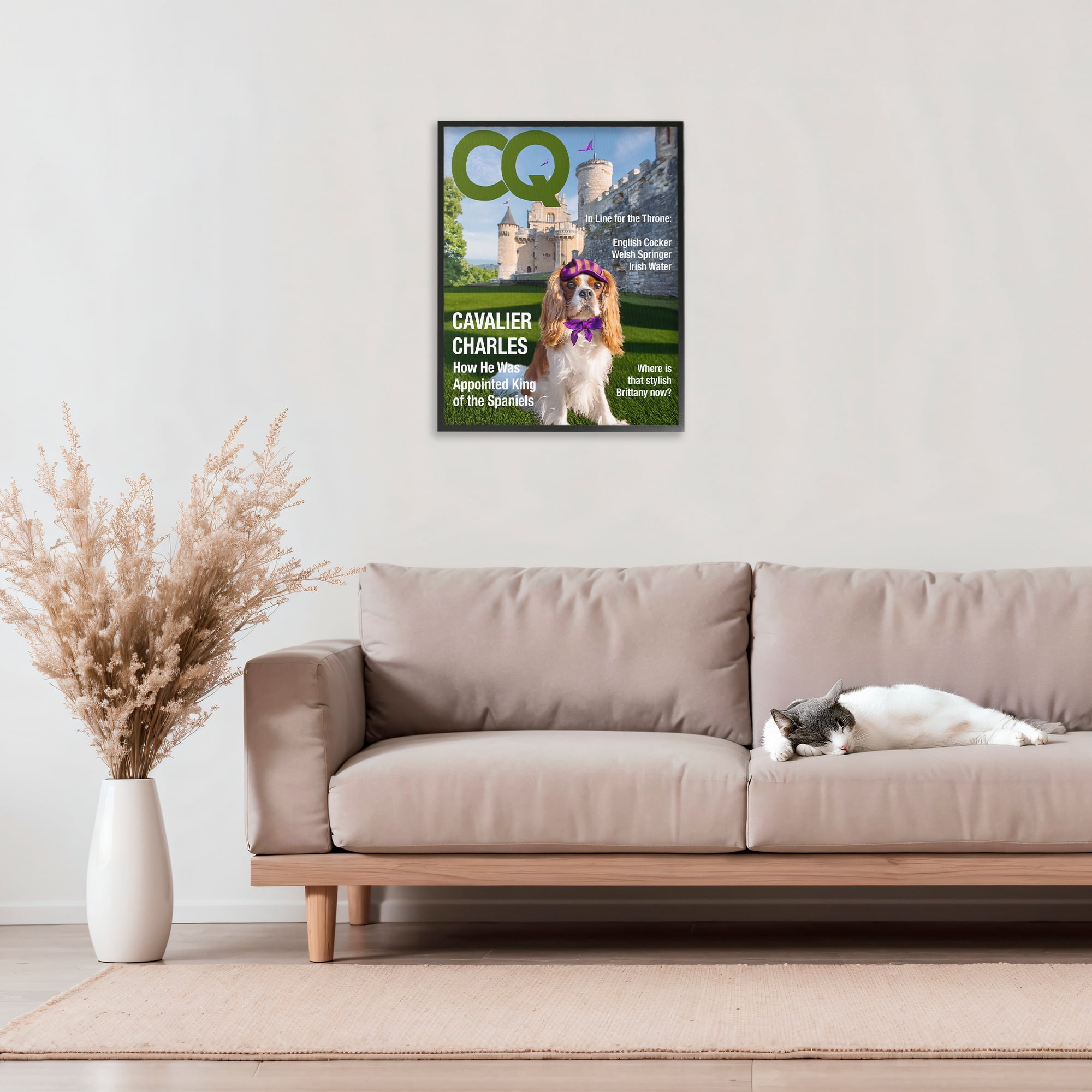 Stupell Industries Royal Cavalier Magazine Black Framed Giclee Art, design by Grotto Studios
