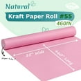 thumbnail image 3 of Teddy Run Kraft Paper Roll 15" x 460" for Gift Wrapping Bulletin Board Craft Art Bouquet Flower Packing Moving Shipping Floor Covering Table 80GSM (Pink), 3 of 9