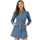 thumbnail image 1 of INSPIRE CHIC Vestido camisero de manga larga con cuello vuelto y cinturón de mezclilla con cinturón para mujer Azul claro M, 1 of 6