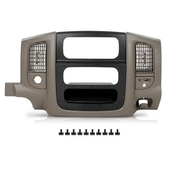 PIT66 Dash Center Radio Bezel Trim Panel w/Storage Box&Switch Hole Air Vent Fit for Dodge Ram 1500 2002-2005/Fit Dodge Ram 2500 3500 2003-2005 Solid Black