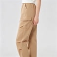thumbnail image 6 of CQONEPT Girls Cargo Pants Straight Leg Joggers Sweatpants Casual Comfy Outdoor Sports Trousers with Multi Pockets Khaki 9-10Years, 6 of 7