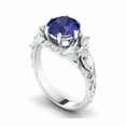 thumbnail image 3 of HeartsAndYou 2.4ct Natural Sapphire Diamond Engage Ring Floral Cocktail 14k SOLID White Gold, 3 of 9