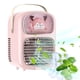 thumbnail image 1 of Enfriador de aire portátil de escritorio con tanque de agua de 400 ml y bandeja de hielo | Ventilador de 4 velocidades, nebulizador, luz nocturna y humidificador | Recargable por USB para el hogar,, 1 of 9