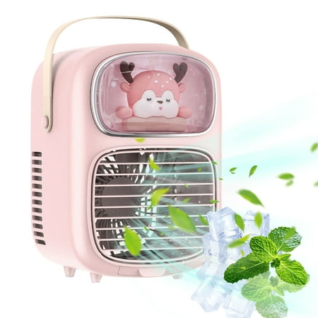 

WMYBD Air Conditioner Desktop Aired Cooler Water Ice Fan Night Light Water Humidifier Spray Fan Clearence