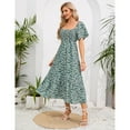 thumbnail image 3 of Yesfashion Maternity Dress Women's Summer Square Neck Smocked Maxi Dress Short Sleeve Pregnancy Dress, 3 of 5
