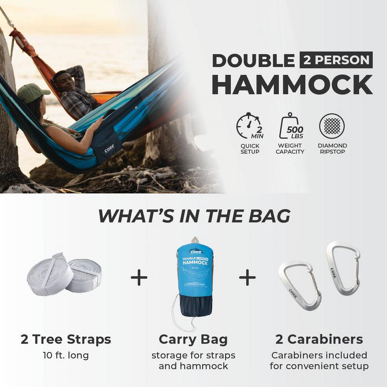 CORE Premium Double Hammock - Blue