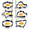 thumbnail image 1 of Egg Molds Egg Shaper Egg Ring Pancake Maker With Handle-6pcs, 1 of 5