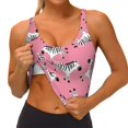 thumbnail image 3 of Picia Cute Cartoon Zebra Sports Bra for Women,Padded Strappy Sports Bras Medium Support Yoga Bra with Removable Cups,Running Yoga Bra-Small, 3 of 9