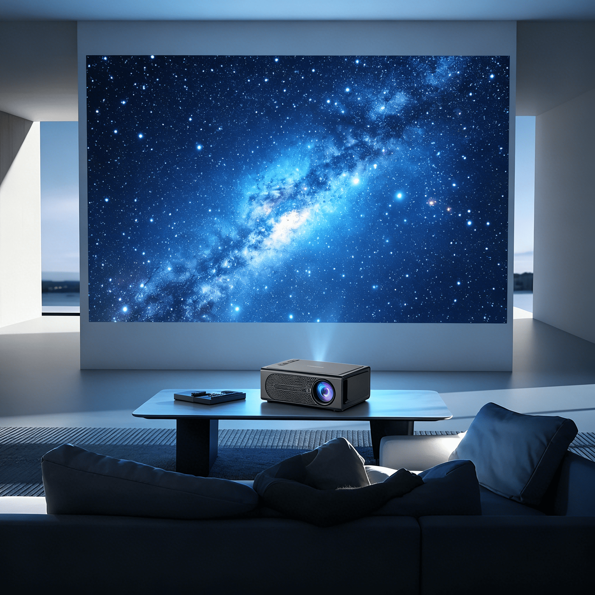 GJX 2026 New Mini Projector-Portable 1080P Hd Led Home Theater Projector with Smartphone Sync,For Movies/Gaming/Outdoor for Bedroom,Living Room,Office,Travel,(Wire/Wireless Compatible)