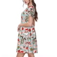 thumbnail image 2 of Balery Groovy Retro Santa Vestidos sueltos de manga corta para mujer, vestidos de verano 2025, vestidos casuales de corte A con vuelo., 2 of 6