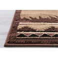 thumbnail image 5 of Lodge, Cabin Nature and Animals Area Rug - Stripped Pattern Cabin Area Rug - Abstract, Chocolate/Beige-Horse/Mountain, 5 of 6