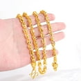 thumbnail image 4 of Stylish 18K Plated Sand Gold Dragon Head Peanut Link Men's Chinese Dragon Bone Bold Necklace - Trendy Luxury Jewelry Accessory, 4 of 4