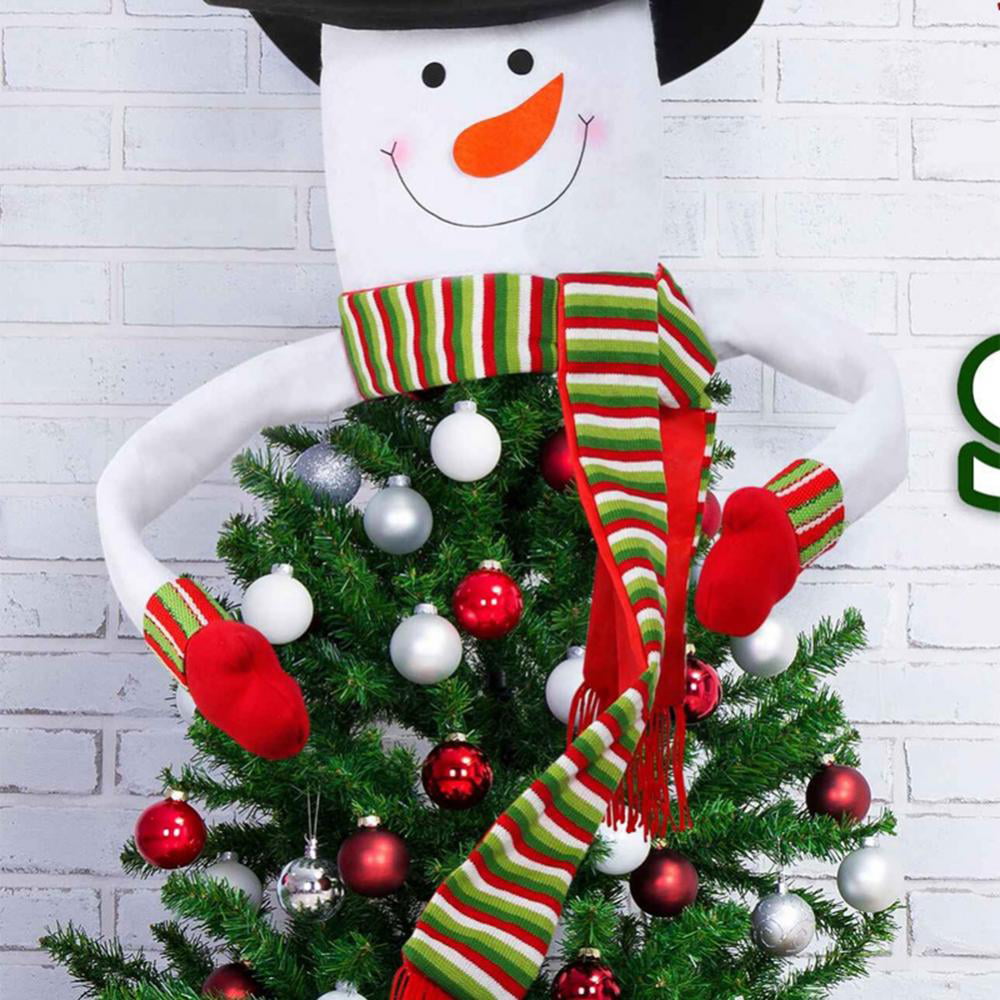 Christmas Tree Topper Snowman Hugger Holiday Party Decoration Ornament Supplies 