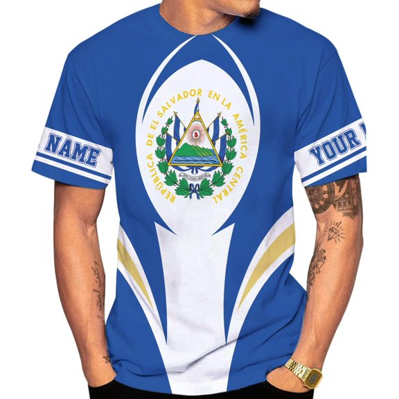 Personalized El Salvador Shirt Custom Camiseta de El Salvador Flag Shirt Men, Women Salvadorans Pride El Salvadoreña Gift (S)