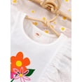 thumbnail image 4 of Bagilaanoe 2Pcs Little Girls Summer Clothes Toddler Flying Sleeve Tops + Floral Skirt 3T 4T 5T 6T 7T 8T Kids Casual Skirt Set, 4 of 8