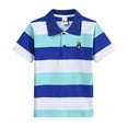 thumbnail image 3 of SGMVNU Boys Short Sleeve Striped Tops Lapel Collared Button up Shirt Casual Regualr Fit Basic Shirts Size 11-12 Years, 1-Blue, 3 of 4