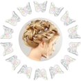 thumbnail image 1 of 30 mini pinzas para el pelo de mariposa (blanco transparente), reutilizables, adecuadas para niños, niñas y mujeres, 1 of 5