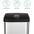 thumbnail image 3 of Automatic Touchless Infrared Motion Sensor Trash Can, 13 Gal 50L, Stainless Steel Base (Rectangular, Black Lid), Black Trim, 3 of 10