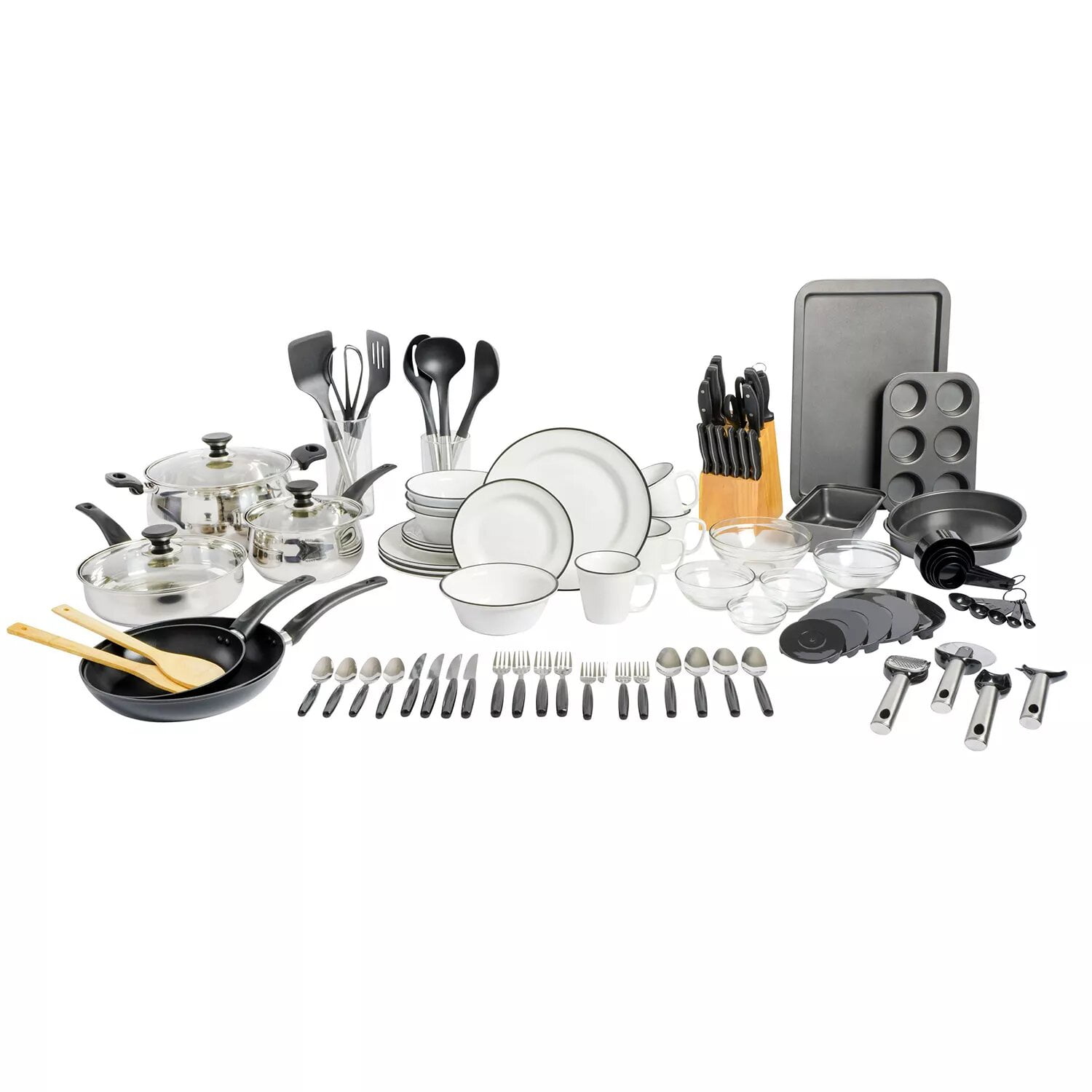 Gibson Home 95Piece Complete Kitchen in a Box Essential Combo Starter