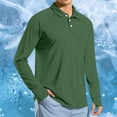 thumbnail image 2 of Tsesme Men's Upf 50+ Long Sleeve Sun Shirts, Lapel Button Quick Dry Sun Protection Tops, Breathable Outdoor Rash Guard with Thumb Holes, 2 of 9