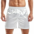 thumbnail image 2 of SGMVNU Men's Satin Shorts Elastic Waist Lightweight Soft Loungewear Shorts Summer Beach Casual Boxers Shorts, Size 3XL, White, 2 of 3