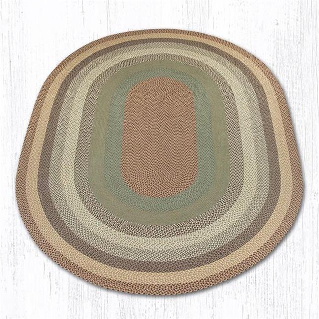 Capitol Importing 08-413 8 x 11 ft. Buttermilk & Cranberry Braided Rug