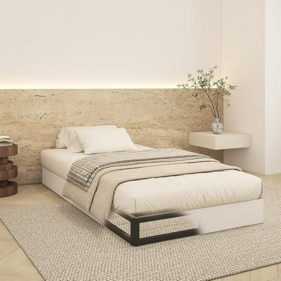 Twin Box Spring Bed Base 7 Inch High, 1500 LBS Heavy Duty Metal Mattress Foundation with Fabric Cover, Easy Assembly, Quiet Noise Free, Non Slip