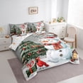 thumbnail image 3 of Manfei Kawaii Snowman Twin Bedding Sets 7-Piece for Kids, Red Winter Robin Birds Bedding Comforter Set, Merry Christmas Reversible Sheet Sets, Luxury Bedroom Decor, 3 of 7