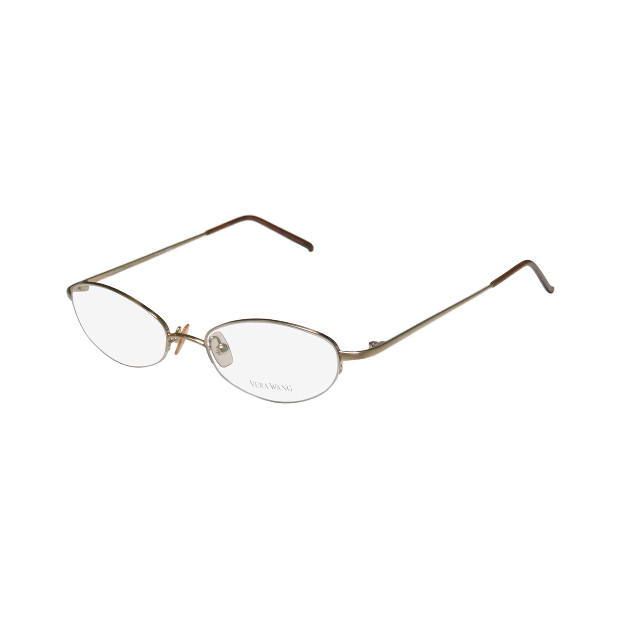 NEW VERA WANG V05 WOMENS/LADIES DESIGNER HALF-RIM GOLD GLAMOROUS HIP AFFORDABLE JAPAN FRAME DEMO LENSES 47-17-130 EYEGLASSES/GLASSES