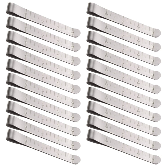 20Pcs Fabric Sewing Clips Stainless Steel Hemming Clip with 3Inch Measuring Ruler for Fabric Marking Garment Craft