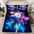 thumbnail image 1 of Erosebridal Drap-Housse Boho Attrape-Rêves Ensemble Lit Double, Ensemble de Lit Hippie Galaxie Nébuleuse, Respirant 3 Pcs, 1 of 5