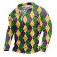 thumbnail image 4 of WEAIXIMIUNG Carnaval Homme Printemps et Été Fermeture Éclair Carnaval Manches Longues Col Rabattu Imprimé Complet T-Shirt de Fête, 4 of 4