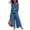Blue01, variant on Women's Linen 2 Piece Outfits Sleeveless Ruffle Top Wide Leg Pants Summer Loungewear Beach Sets Vacation Outfits For Women Summer Outfits For Women