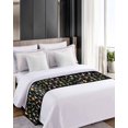 thumbnail image 4 of Bed Runner Scarf Cal King Size, Black Dinosaur Stain Bed Runners & Scarves for Foot of Beds, Vintage Letters Farm Animals Decorative Bedding Runner Scarf for Hotel Home Bedroom 102 x20 Inch, 4 of 6