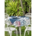 thumbnail image 3 of Outdoor Tablecloth with Umbrella Hole for Patio/Picnic/Party/Camping, Coastal Seahorse Waterproof Table Cloth Round Cover Washable, Summer Beach Nautical Ocean Coral (Dia 54"), 3 of 8