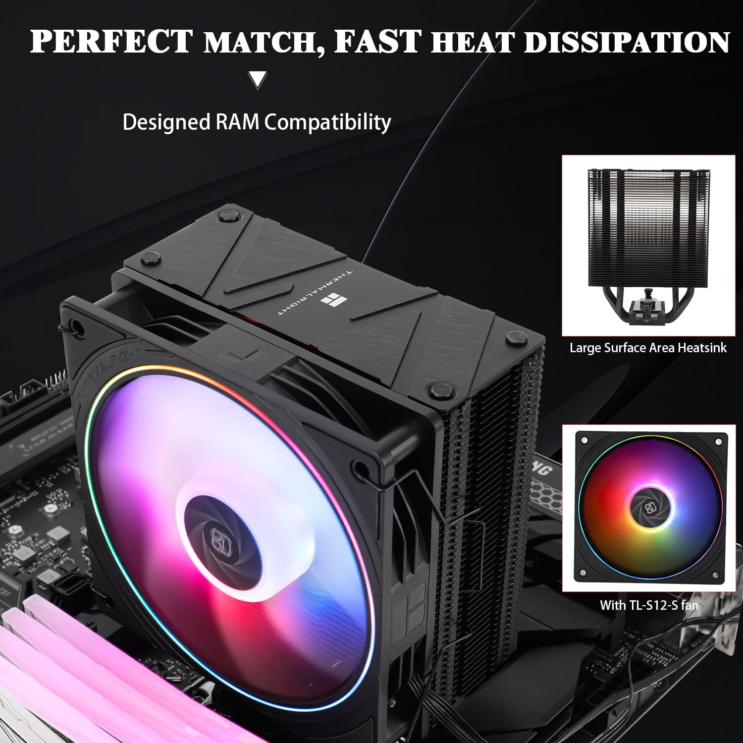 Assassin Spirit 120 EVO CPU Cooler Air with 4×6mm HeatPipes, TL-S12-S PWM Fan Heatsink Cooler,156mm High, for AMD:AM4 AM5/Intel 1700/1150/1151/1200,LGA17XX PC