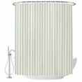 thumbnail image 2 of Green Striped Shower Curtains for Bathroom, Modern Boho Vertical Stripes Waterproof Fabric Shower Curtain, Decorative Bathroom Curtain for Bathtub, 72"x84", No Hooks Included, 2 of 9