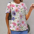 thumbnail image 6 of Floral Colorful Flower T Shirts Basic T-Shirt Short Sleeve Ladies Tee Shirt Summer Graphic Clothing, 6 of 6