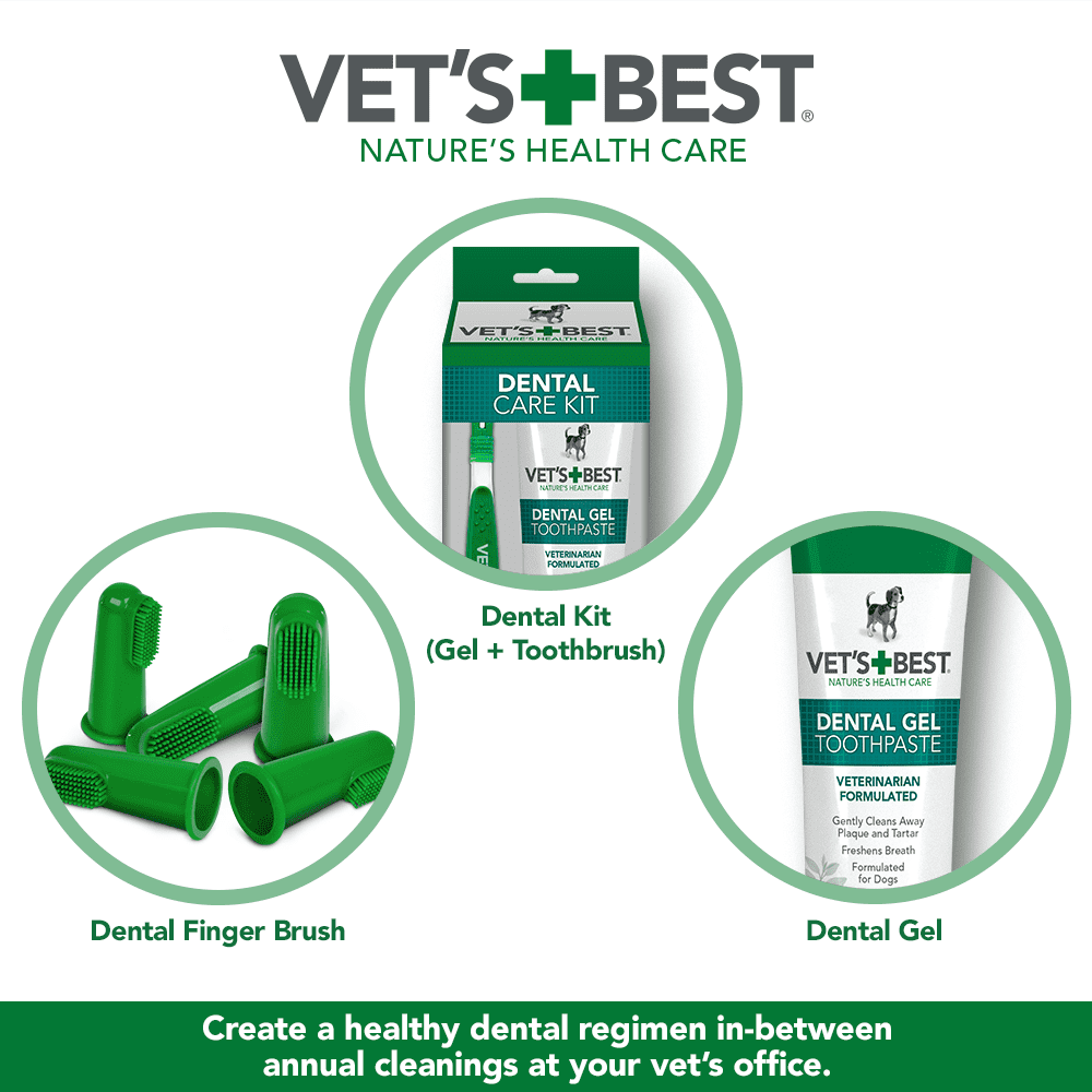 Vet's Best Dog Toothbrush - 10 Green Soft Finger Brushes per Pack -1.76 oz.